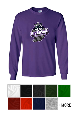 Purple Gildan Longsleeve Shirt with School Logo